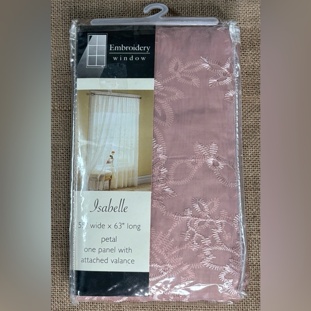 Vintage S Lichtenberg Mauve Pink Embroidered Curtain Panel Isabelle Cottage Core